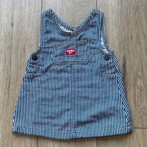 OshKosh B'gosh Blue and White Striped Denim-Like Jumper Dress Toddler Size 2T